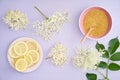 Ingredients for making elderflower syrup