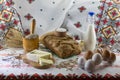 Ingredients for making homemade bread. Royalty Free Stock Photo