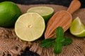 Ingredients for making a mojito cocktail. Close-up. Royalty Free Stock Photo