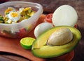 Ingredients for making Nicaraguan-style guacamole