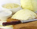 Ingredients for making sauerkraut
