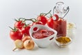 Ingredients for making tasty spicy tomato sauce Royalty Free Stock Photo