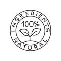 Ingredients natural icon. Organic plant food. Editable outline size.