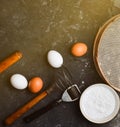 Ingredients for pasta. The cooking process. Royalty Free Stock Photo