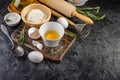 Ingredients for pie, bread or pasta Royalty Free Stock Photo