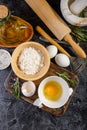 Ingredients for pie, bread or pasta Royalty Free Stock Photo