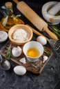 Ingredients for pie, bread or pasta Royalty Free Stock Photo