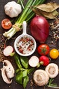 Vegetables and spices. Royalty Free Stock Photo