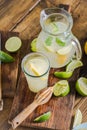 Ingredients for refreshing lemonade for hot summer days