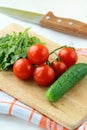 Ingredients for the salad cucumber tomato