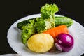 Ingredients for the salad vegetables, ready meals Royalty Free Stock Photo