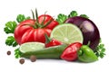 Ingredients for salsa roja sauce, clipping paths Royalty Free Stock Photo