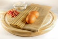 Ingredients for spaghetti alla carbonara Royalty Free Stock Photo