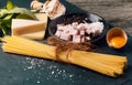 Ingredients for spaghetti alla carbonara Royalty Free Stock Photo