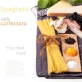 Ingredients for spaghetti alla carbonara Royalty Free Stock Photo