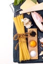 Ingredients for spaghetti alla carbonara Royalty Free Stock Photo