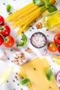 Ingredients for Spaghetti Pasta Royalty Free Stock Photo