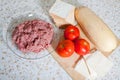 Ingredients for stuffed vegetable marrow