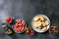 Ingredients for tapas Royalty Free Stock Photo