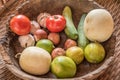 Ingredients for thai curry and thai vegetable : garlic, lemon ,shallots,tomato,cucumber