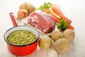 Ingredients to make split pea soup
