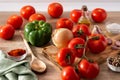 Ingredients to make tomato sauce Royalty Free Stock Photo