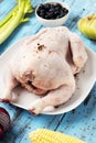 Ingredients to prepare a stuffed turkey Royalty Free Stock Photo