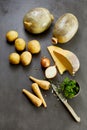 Ingredients for traditional haggis, tatties, neeps