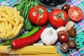 Ingredients for traditional Italian pasta Royalty Free Stock Photo