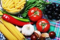 Ingredients for traditional Italian pasta Royalty Free Stock Photo