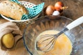 Ingredients Typical Spanish potato omelet Royalty Free Stock Photo