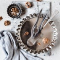 Walnut Pie Ingredients Royalty Free Stock Photo