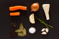 The ingredients for vegetable soup