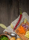 ingredients for vegetable soup. vegetables cucumber onions potatoes carrots Royalty Free Stock Photo