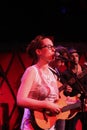 Ingrid Michaelson in session at Rockwood Music Hall Royalty Free Stock Photo