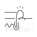 ingrowing hair line icon vector illustration