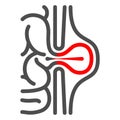 Inguinal hernia line icon, Human diseases concept, hernia sign on white background, Peritonitis icon in outline style