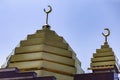 Ingushetia, Magas, June 27, 2018, Mosque with Golden domes, editorial Royalty Free Stock Photo