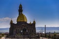 Ingushetia, Magas, June 27, 2018, Mosque with Golden domes, editorial