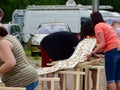 Ingwiller, France - June 9 2018 : World's Longest Flammekueche, Record-Breaking Tarte FlambÃ©e Event in Alsace