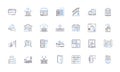Inhabited line icons collection. Populated, Occupied, Resided, Dwell, Inhabitant, Settled, Compeopled vector and linear