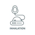 Inhalation vector line icon, linear concept, outline sign, symbol