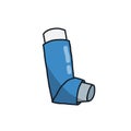 Inhaler for asthma doodle icon, vector illustration