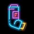 inhaler asthma treatment tool neon glow icon illustration