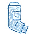 inhaler asthma treatment tool doodle icon hand drawn illustration