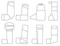 Inhaler isolated outline set icon.Vector illustration illustration apparatus on white background .outline vector set