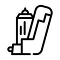 Inhaler medical tool line icon vector illustration