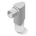 Inhaler, puffer, pump or allergy, asthma spray realistic icon. Medical device.