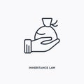 Inheritance law outline icon. Simple linear element illustration. Isolated line inheritance law icon on white background. Thin