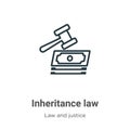 Inheritance law outline vector icon. Thin line black inheritance law icon, flat vector simple element illustration from editable Royalty Free Stock Photo